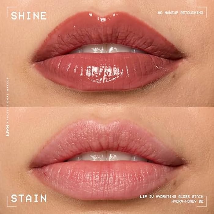 NYX Professional Makeup Lip IV Hydrating Gloss Stain, Lip Gloss, Up to 12HR Hydration, High Pigment, Wet Shine Finish, Hydra-Honey - Image 5